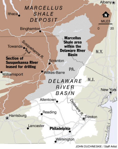 Delaware River Basin in Pennsylvania, New Jersey and New York Fracking, SWD, water treatment, Delaware River Basin