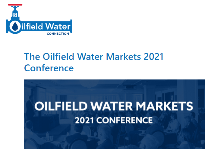 Sourcewater Founding CEO Josh Adler presents at Oilfield Water Markets Conference, May 12-13, 2021